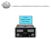 McIntosh MHA-100 - Owners manual 